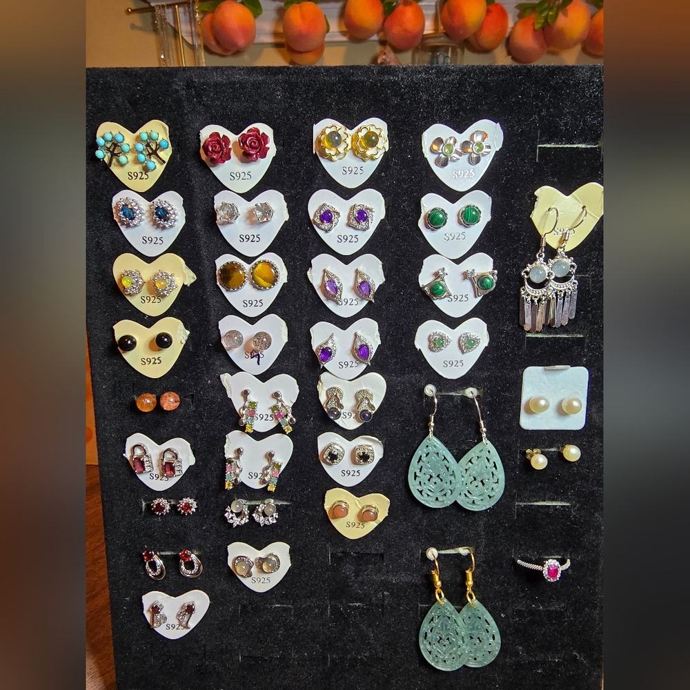 Sterling Silver Earrings Crystal Gemstone (So Many Different Stones)